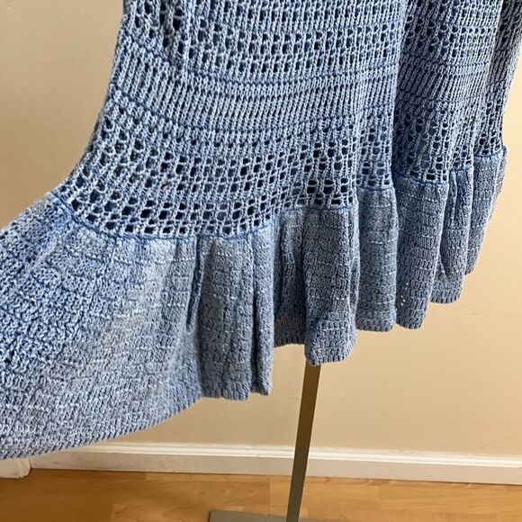 Free People Blue Crochet Mini Dress - Picture 10 of 16